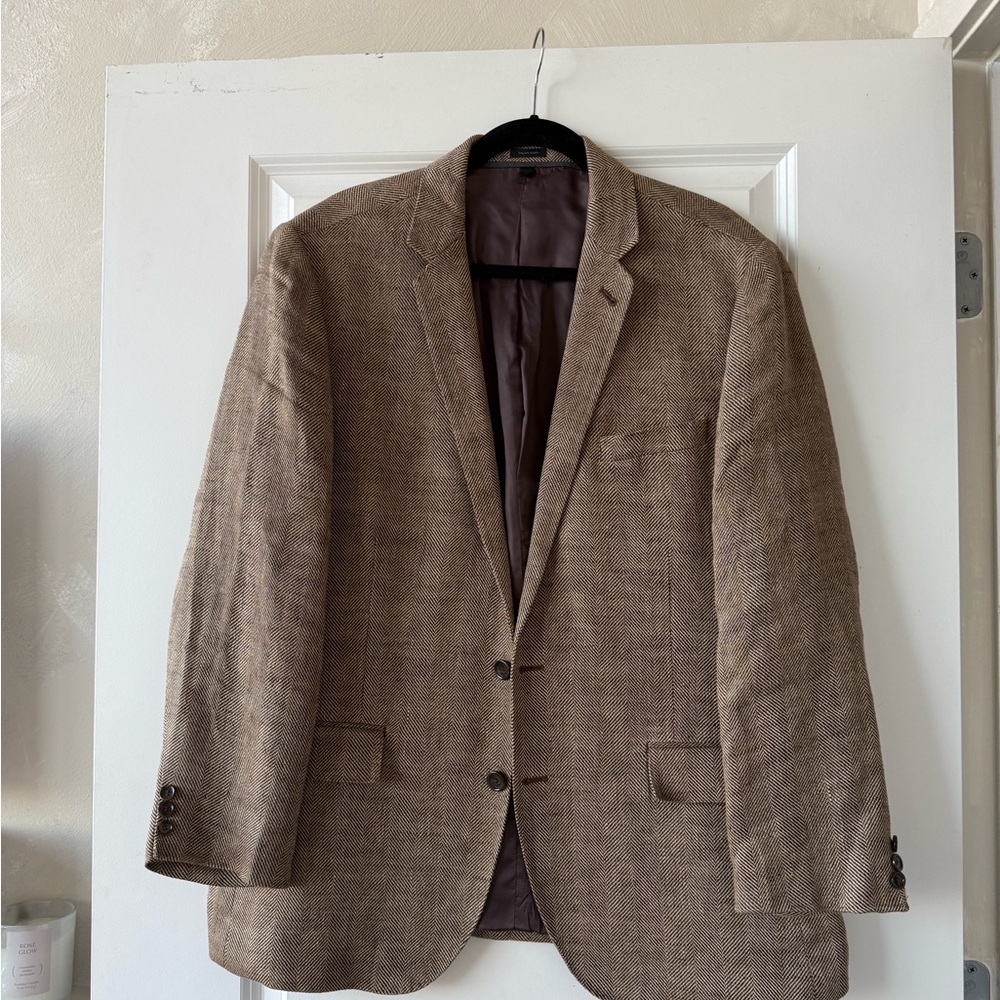 Ludlow slim-fit blazer in English cotton-wool blend in herringbone